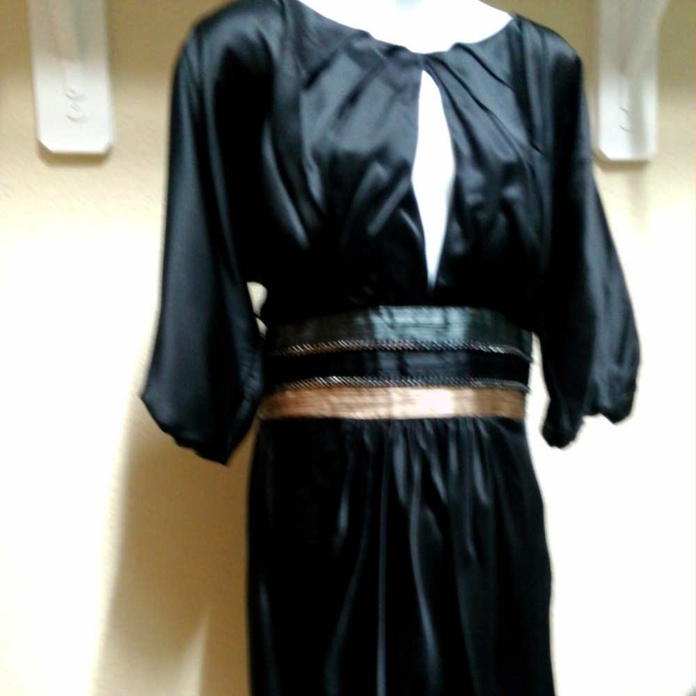 Black Satin Holiday Dress